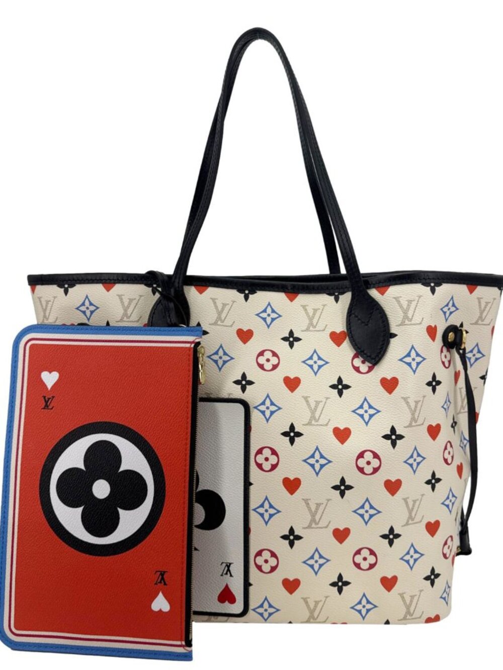 Louis Vuitton  Neverfull MM Game On Monogram Canvas Tote Bag White